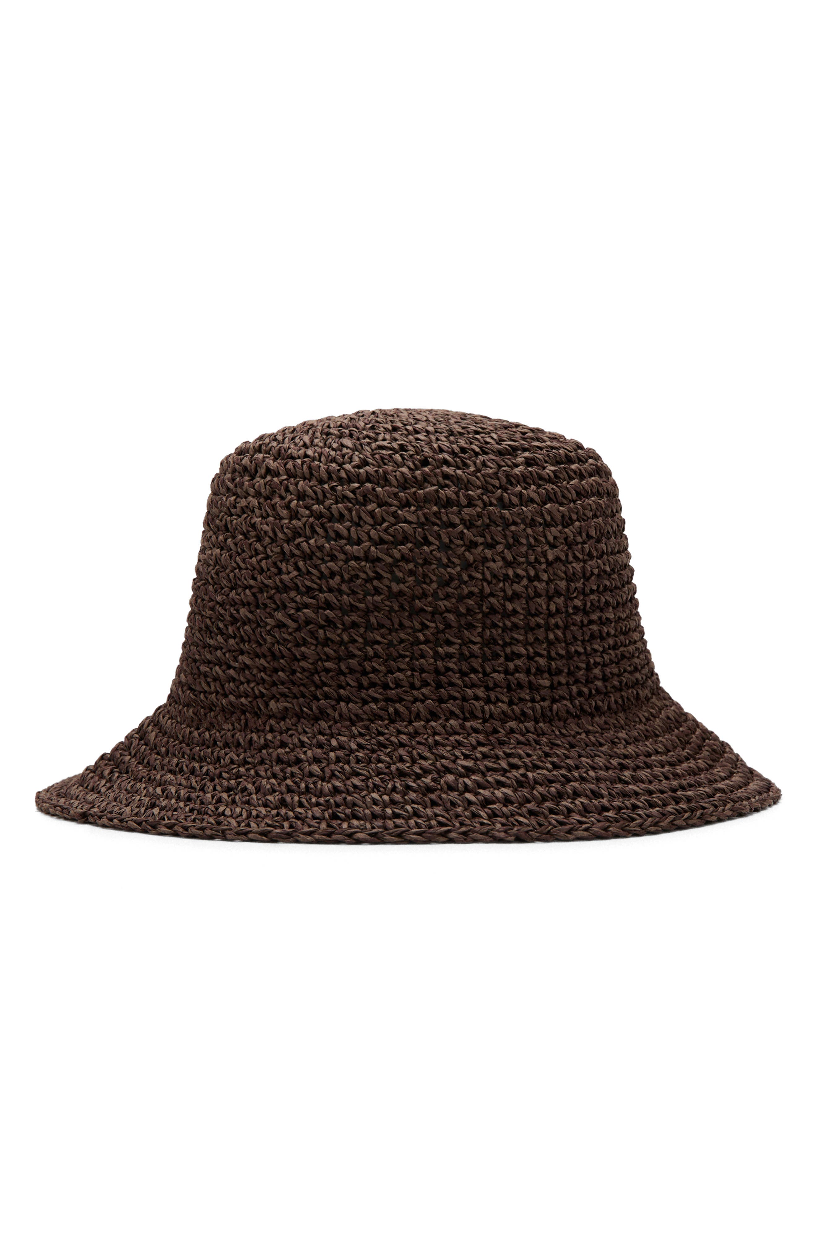 Crochet Raffia Bucket Hat (Women) | Nordstrom