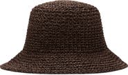 MANGO Crochet Raffia Bucket Hat