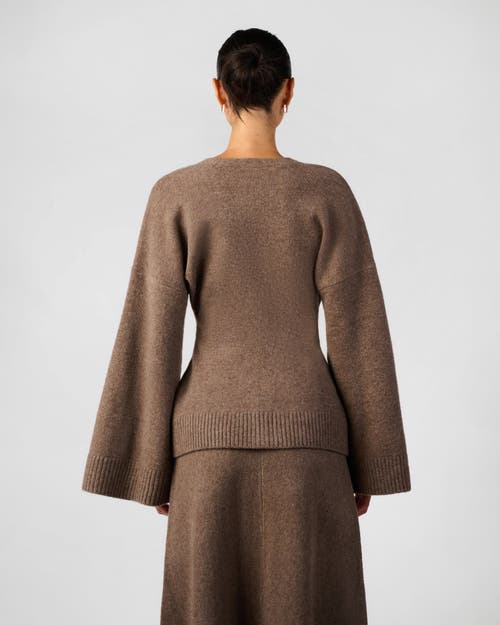 Weworewhat Cinched Waist Cardigan In Brown
