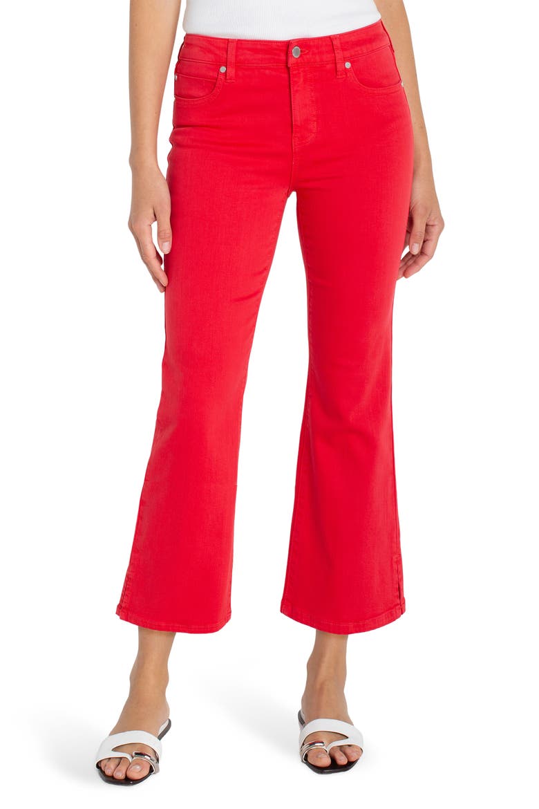Hannah Side Slit Crop Flare Jeans, Main, color, CHERRY ROSE
