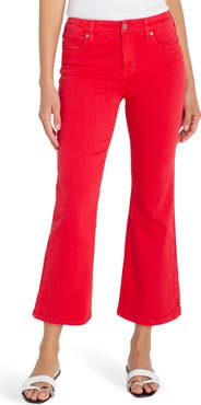 Liverpool Los Angeles Hannah Side Slit Crop Flare Jeans