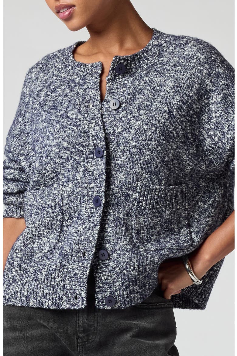 Feeling Toasty Cardigan, Alternate, color, NAVY/ HEATHER