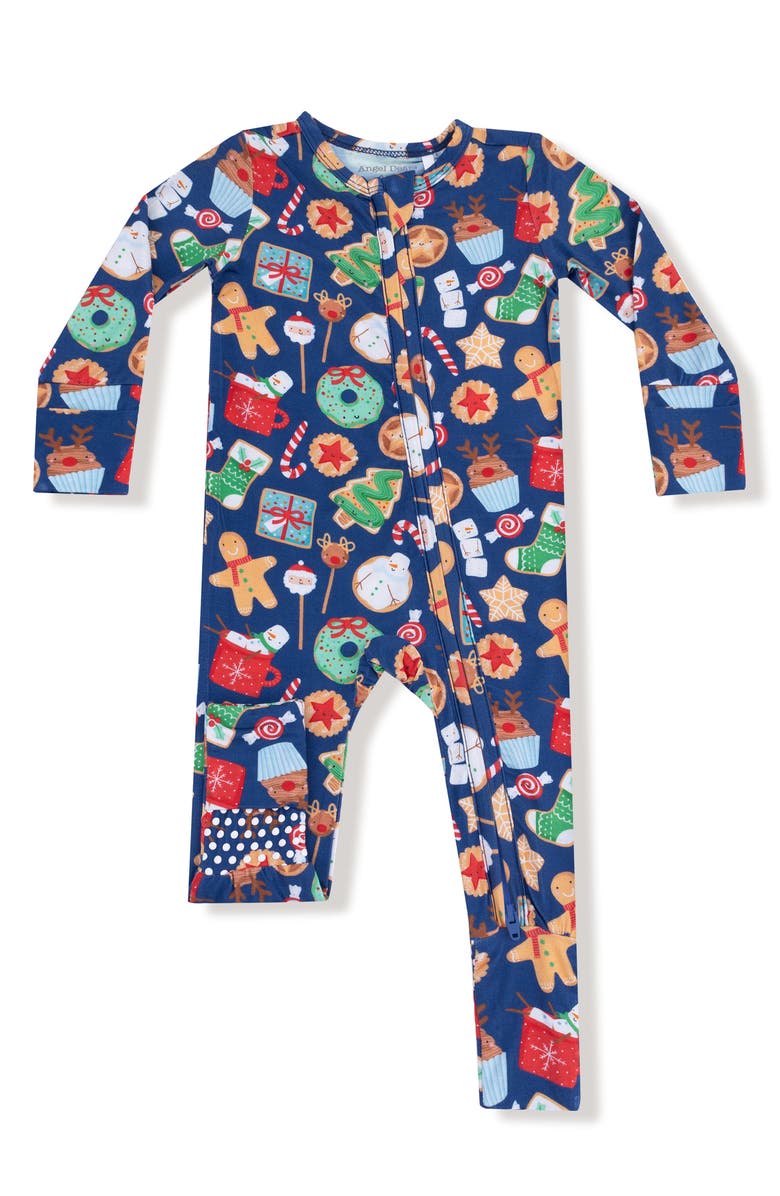 Angel Dear Christmas Treats Convertible Zip Footie, Main, color, Navy