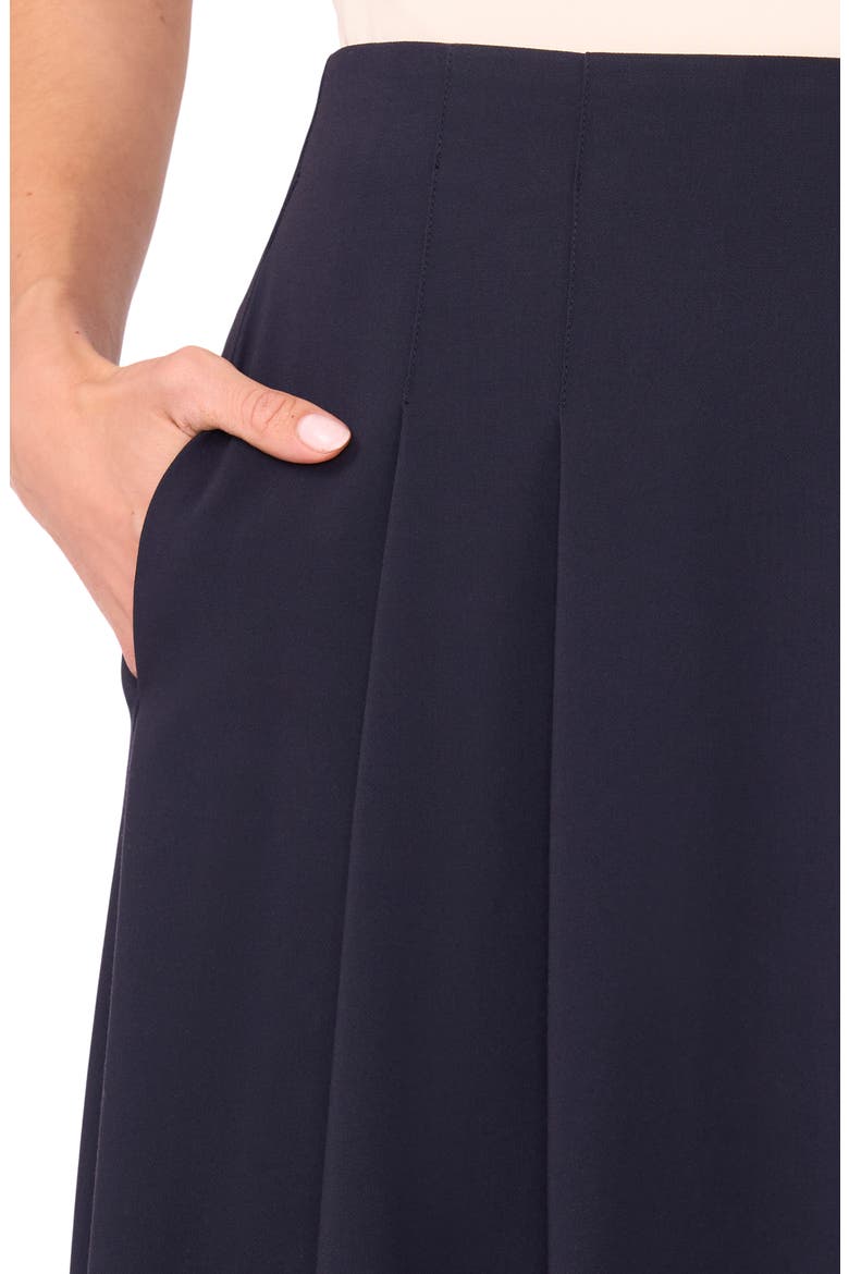 Pleated A-Line Midi Skirt, Alternate, color, NAVY DEPTHS
