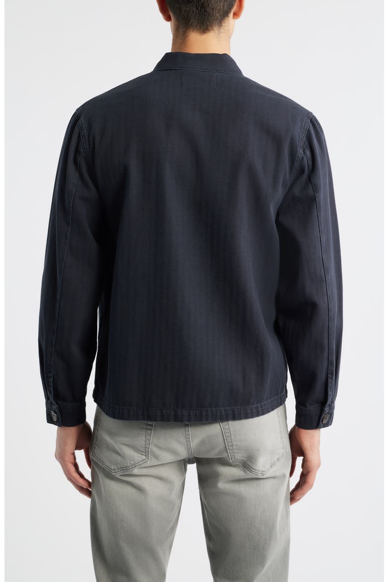 Button-Up Cotton Herringbone Chore Coat, Alternate, color, DARK NAVY