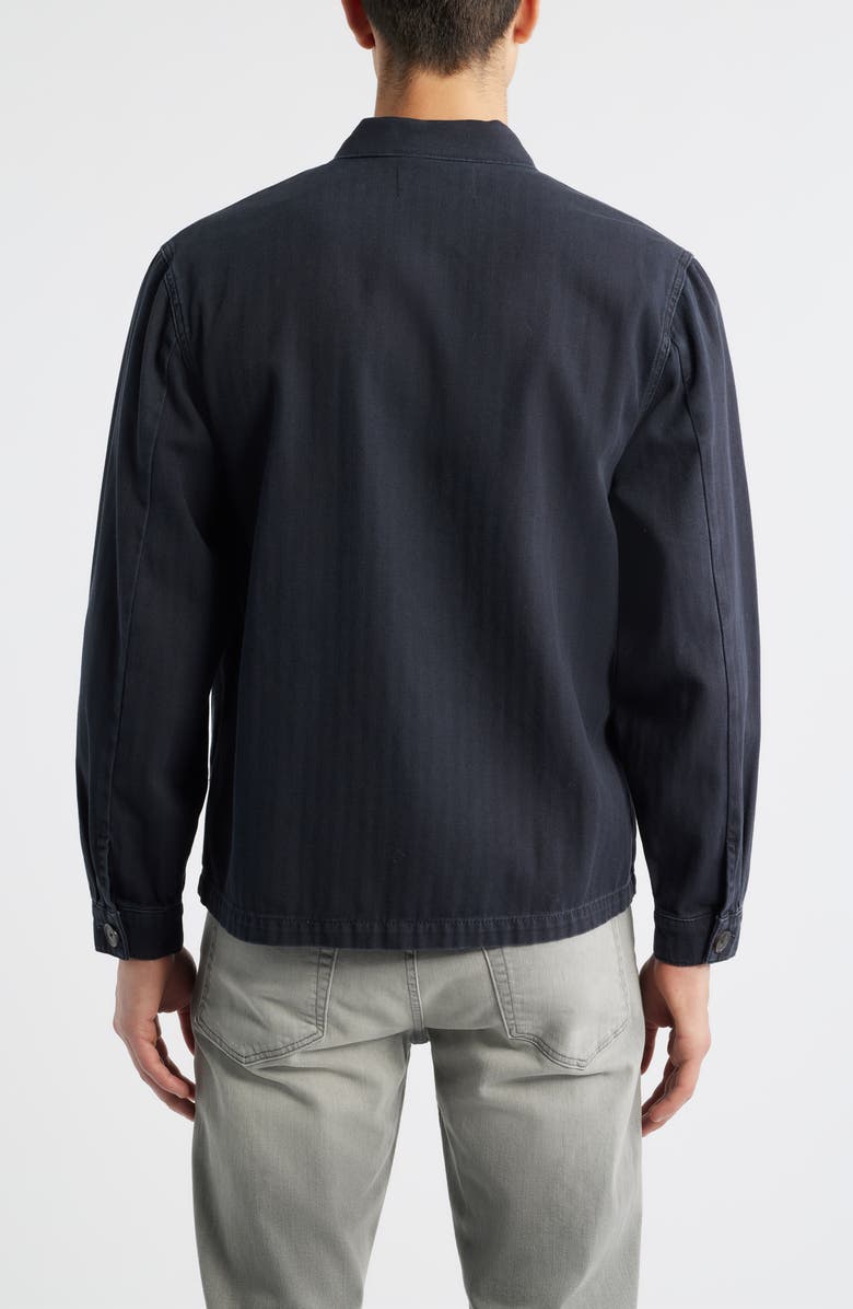FRAME Button-Up Cotton Herringbone Chore Coat, Alternate, color, Dark Navy