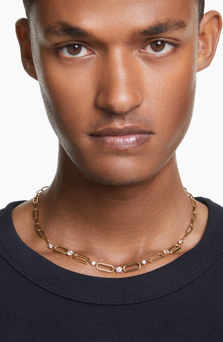 Swarovski Constella Necklace, Alternate, color, Gold