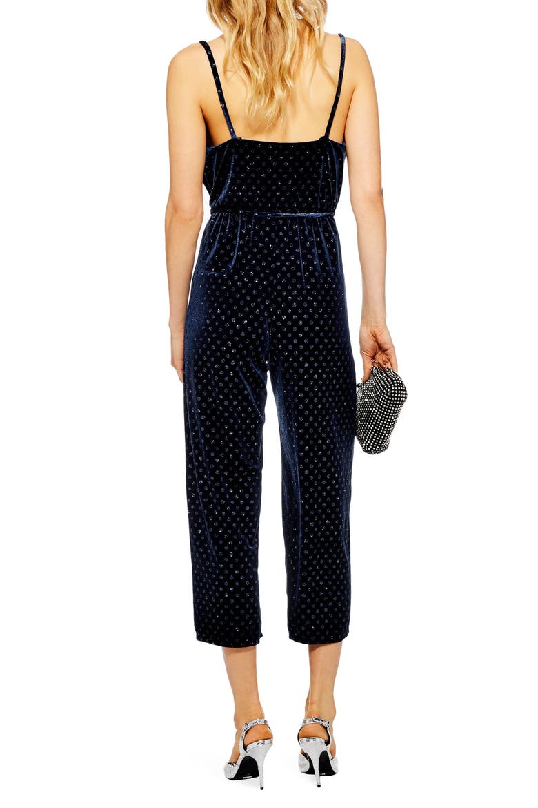 Glitter Spot Jumpsuit, Alternate, color, NAVY BLUE