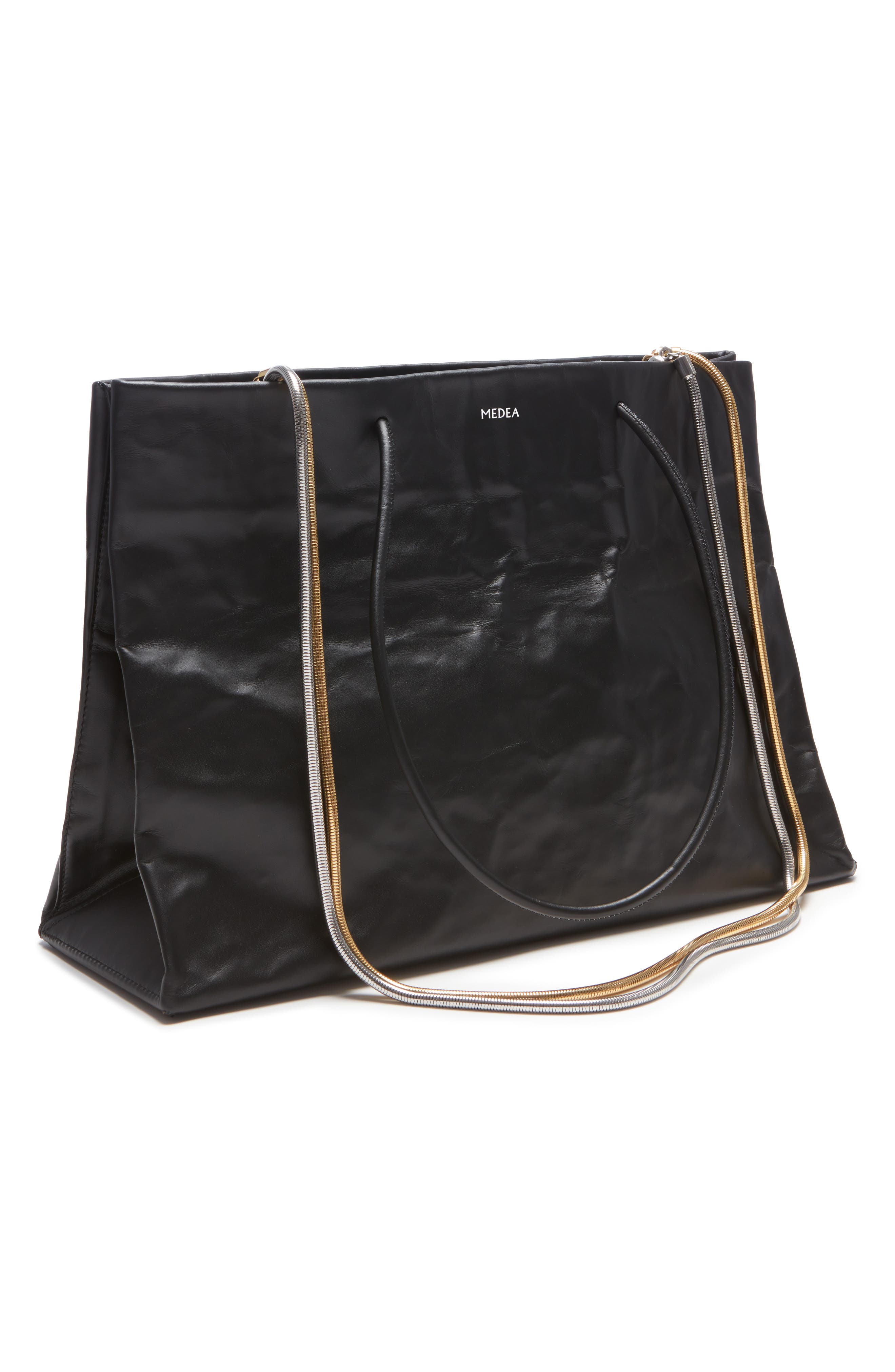 Medea Busted Dieci Leather Tote with Chains, Alternate, color, 