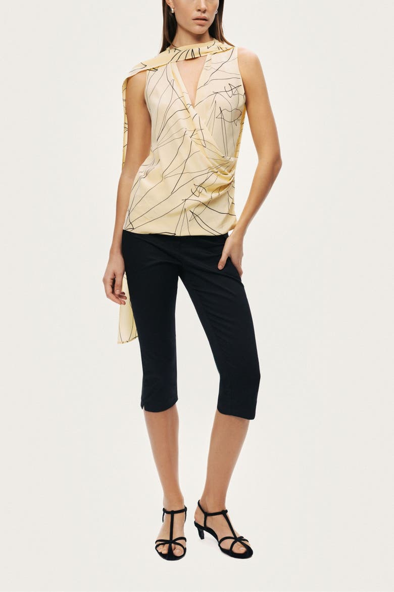 Shawl Detail Blouse, Alternate, color, Multi-Colored
