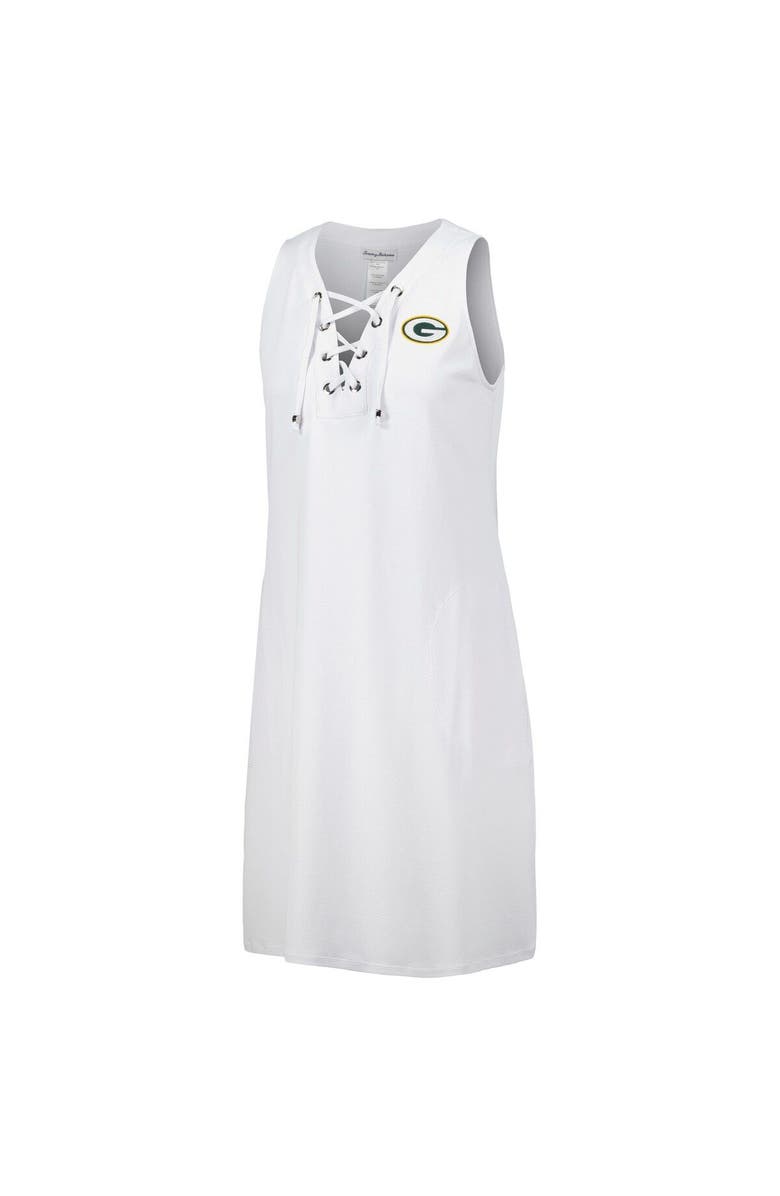 Tommy Bahama Women's Tommy Bahama White Green Bay Packers Island Cays Lace-Up Dress, Alternate, color,