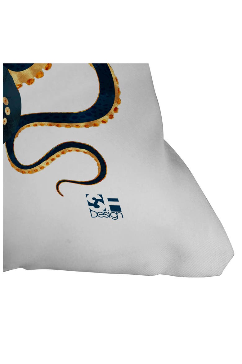 Metallic Octopus IV Throw Pillow, Alternate, color, BLUE