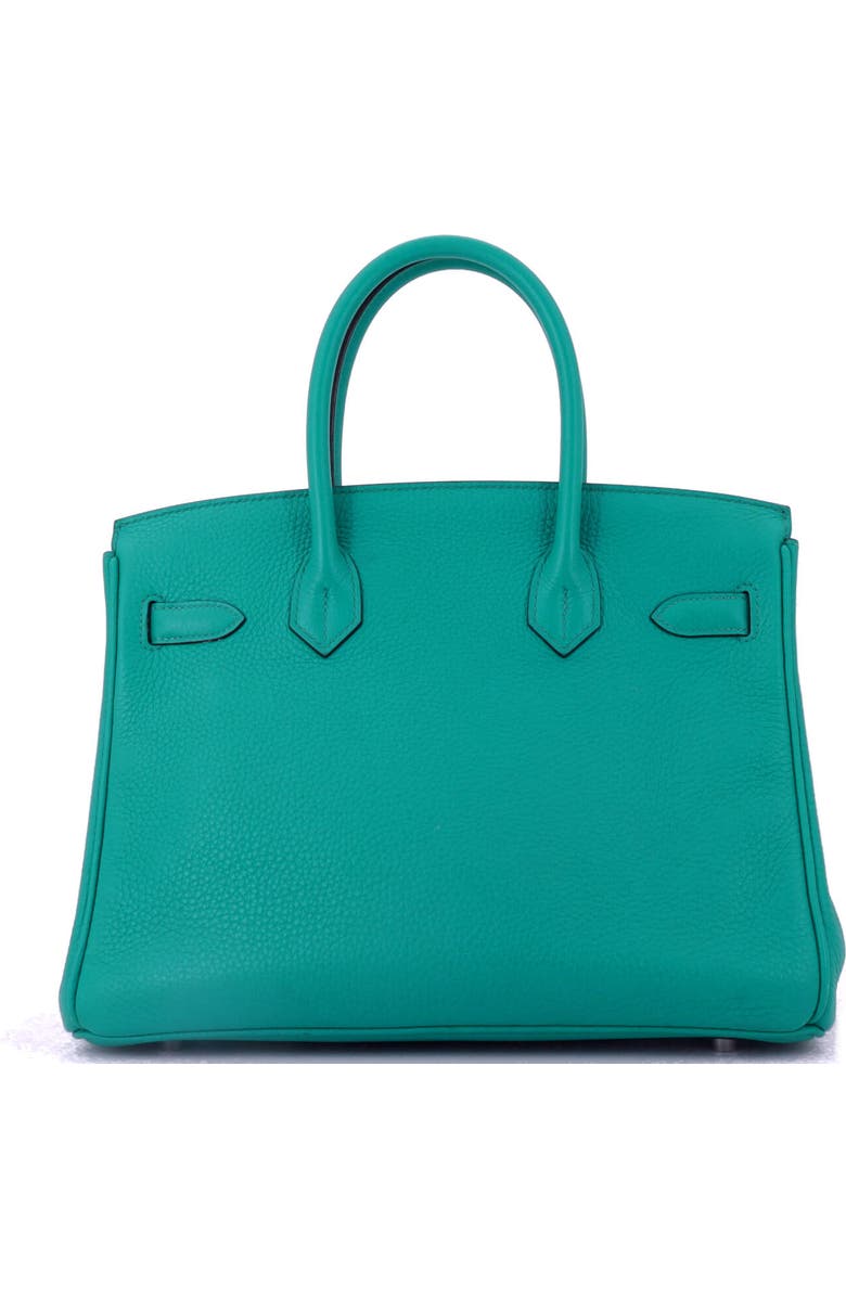 Pre-Owned Hermes Birkin Handbag Blue Clemence with Palladium Hardware 30, Alternate, color, Bleu Paon