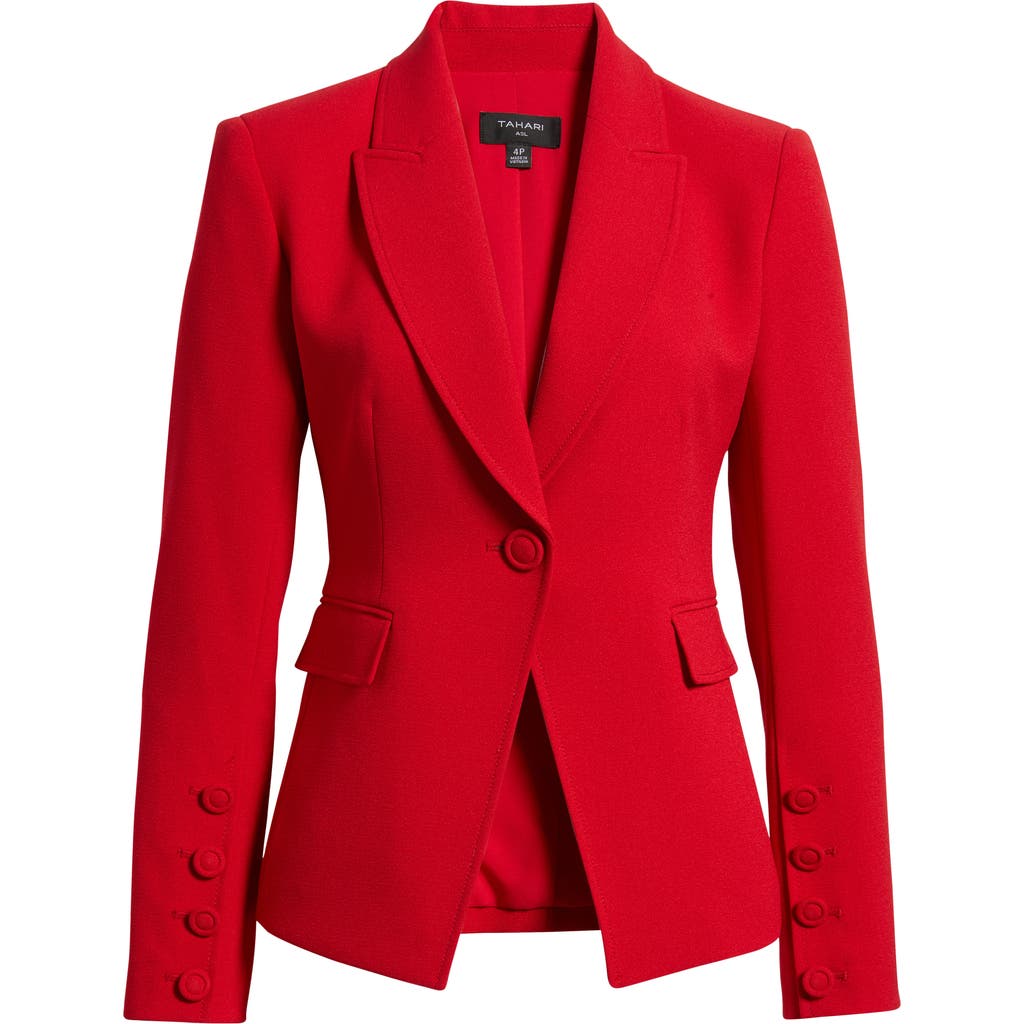 Tahari Asl One-button Blazer In Red