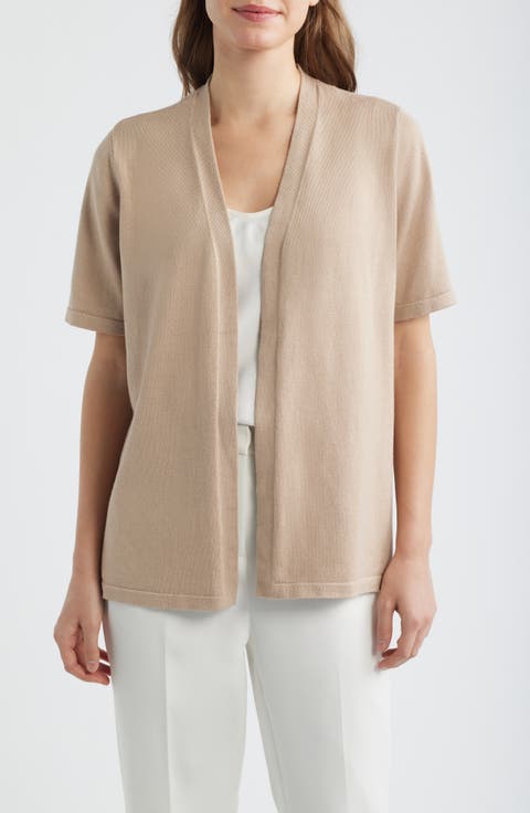 Newport Open Front Elbow Sleeve Cardigan (Petite)