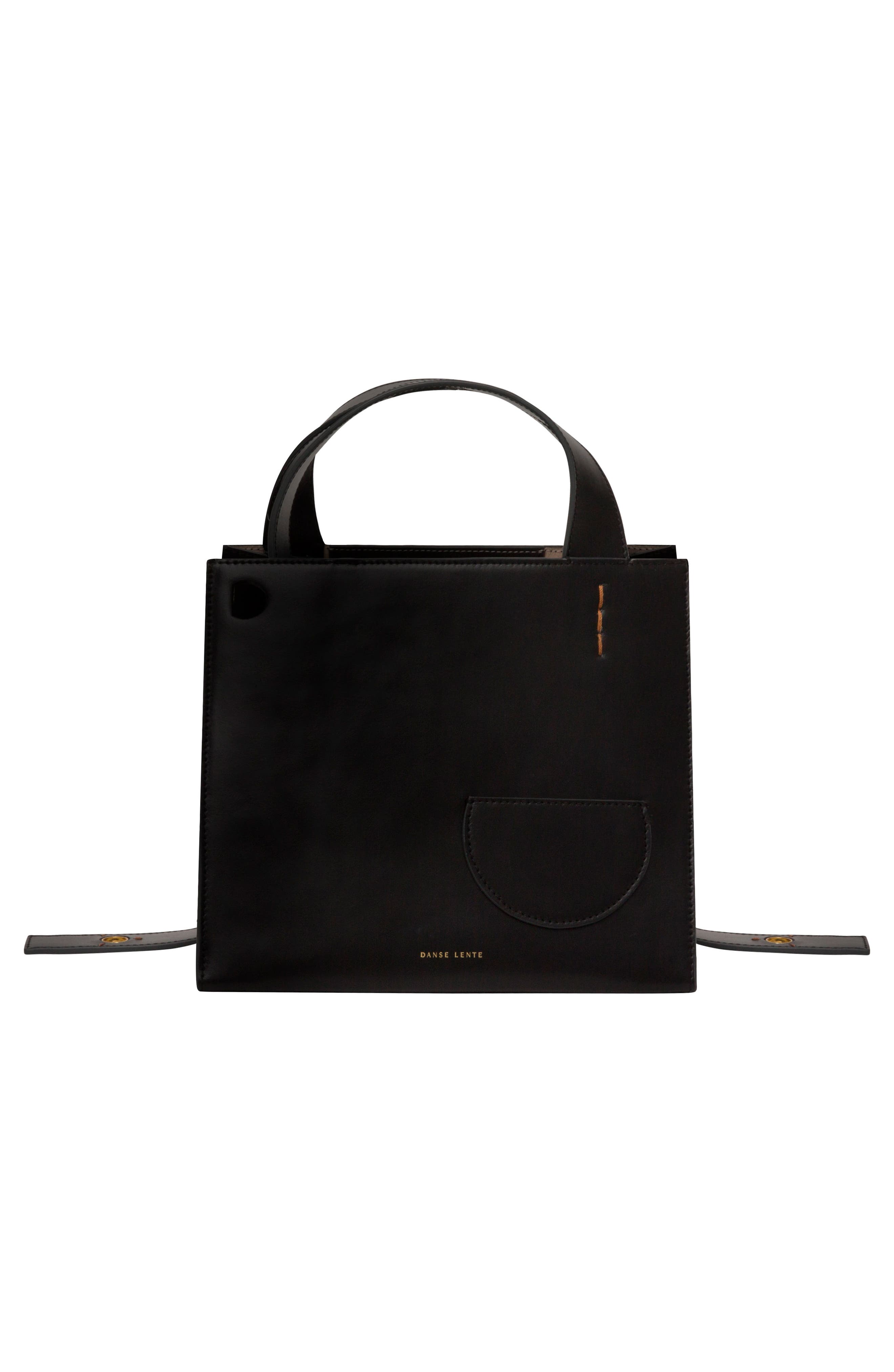 Margot Leather & Genuine Shearling Tote Bag, Alternate, color, BLACK