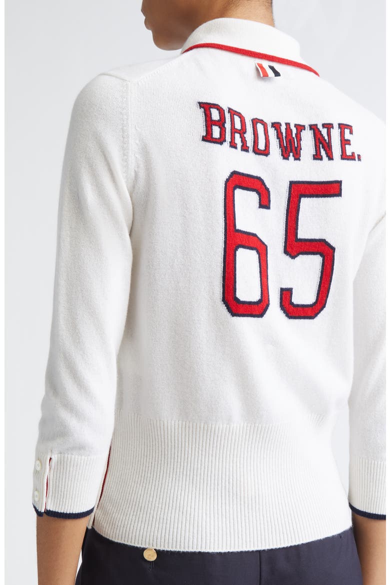 Jersey Intarsia Cashmere Sweater, Alternate, color, WHITE