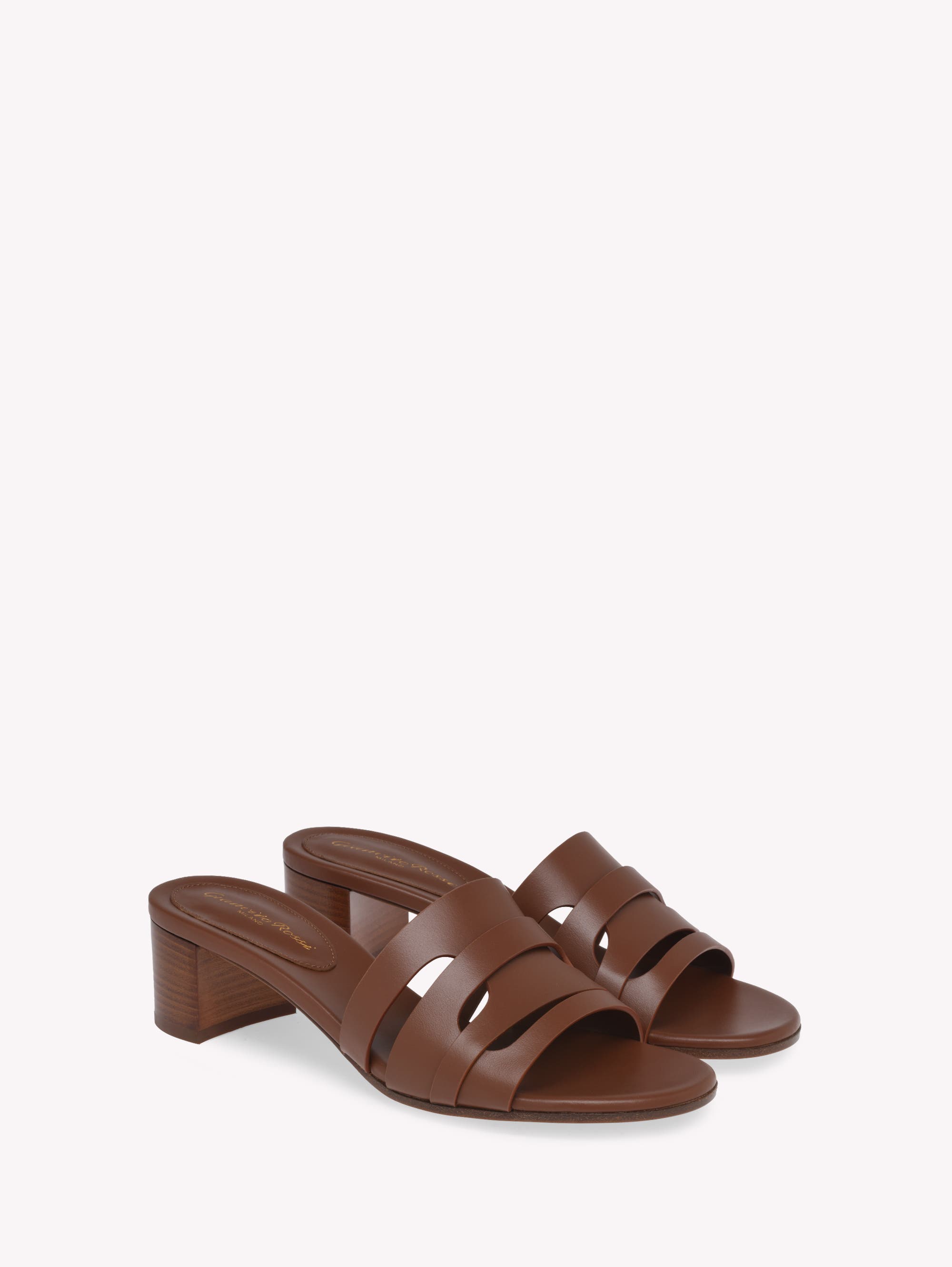 Gianvito Rossi Nora 45 Mules, Alternate, color, Brown Calf