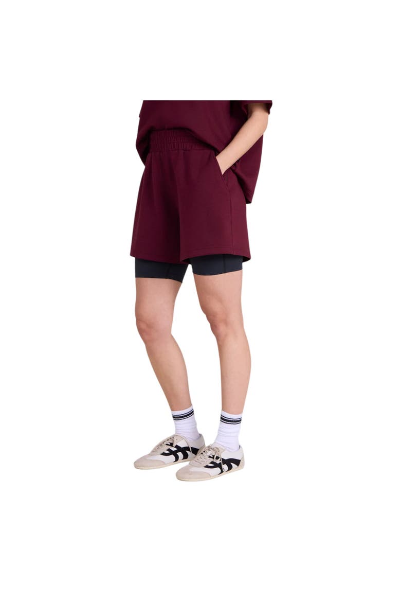 Cora Travel Shorts, Main, color, Burgundy