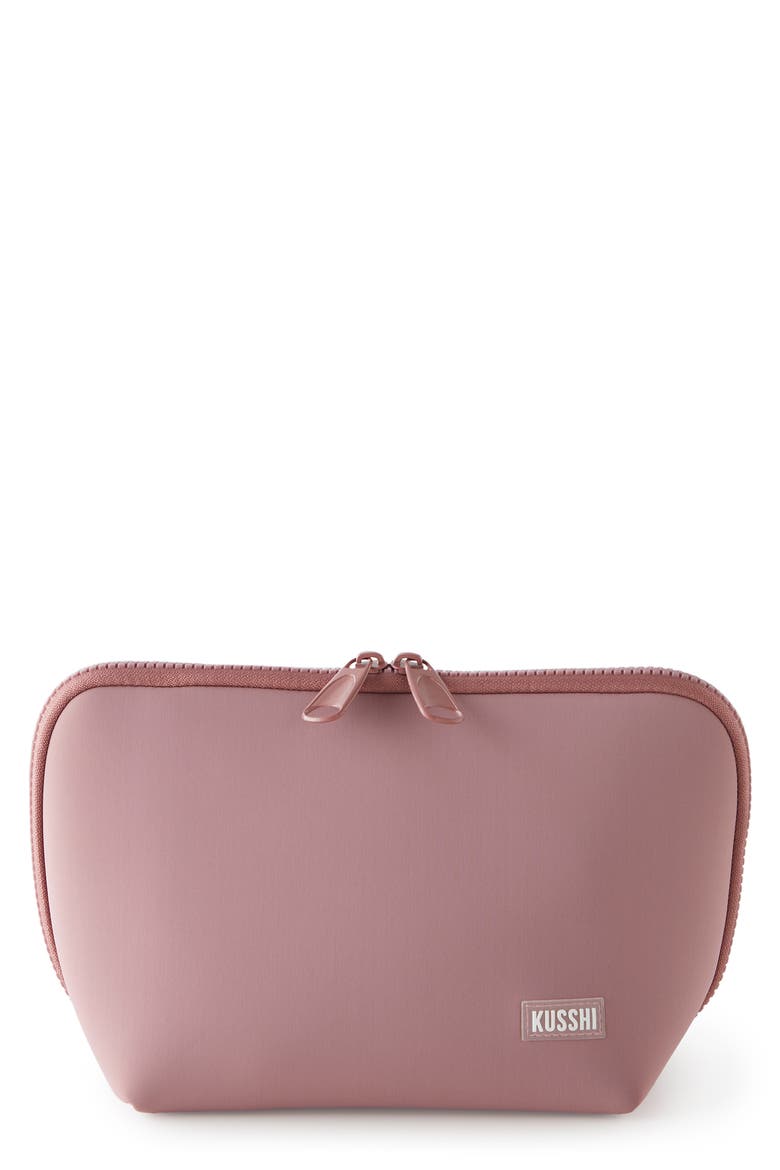 Neoprene Makeup Bag, Main, color, MAUVE/STONE