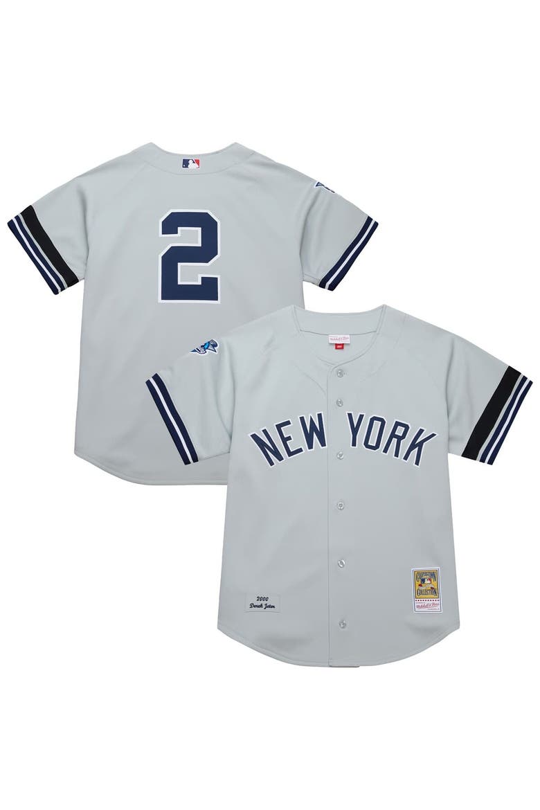Men's Mitchell & Ness Derek Jeter Gray New York Yankees Cooperstown Collection 2000 World Series Authentic Jersey, Alternate, color, Gray