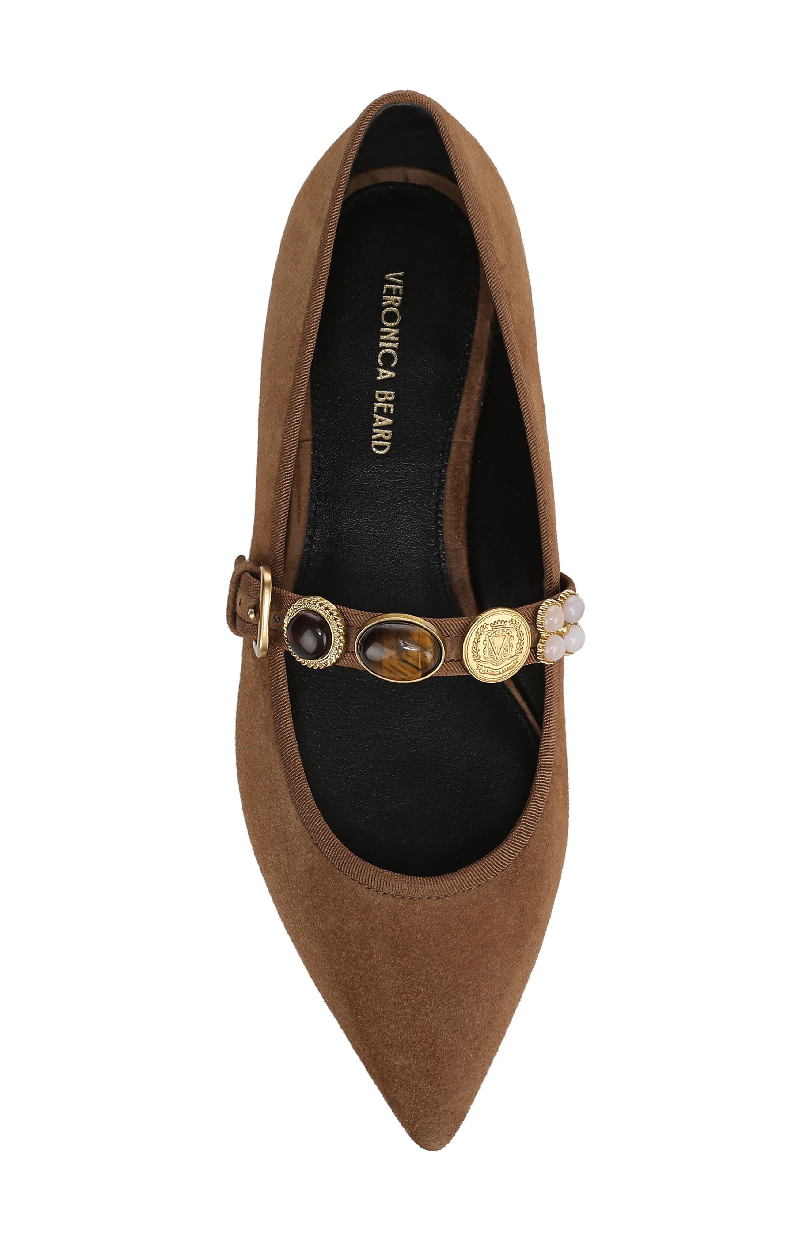 Veronica Beard Selene Charms Pointed Toe Flat, Alternate, color, Hazelwood
