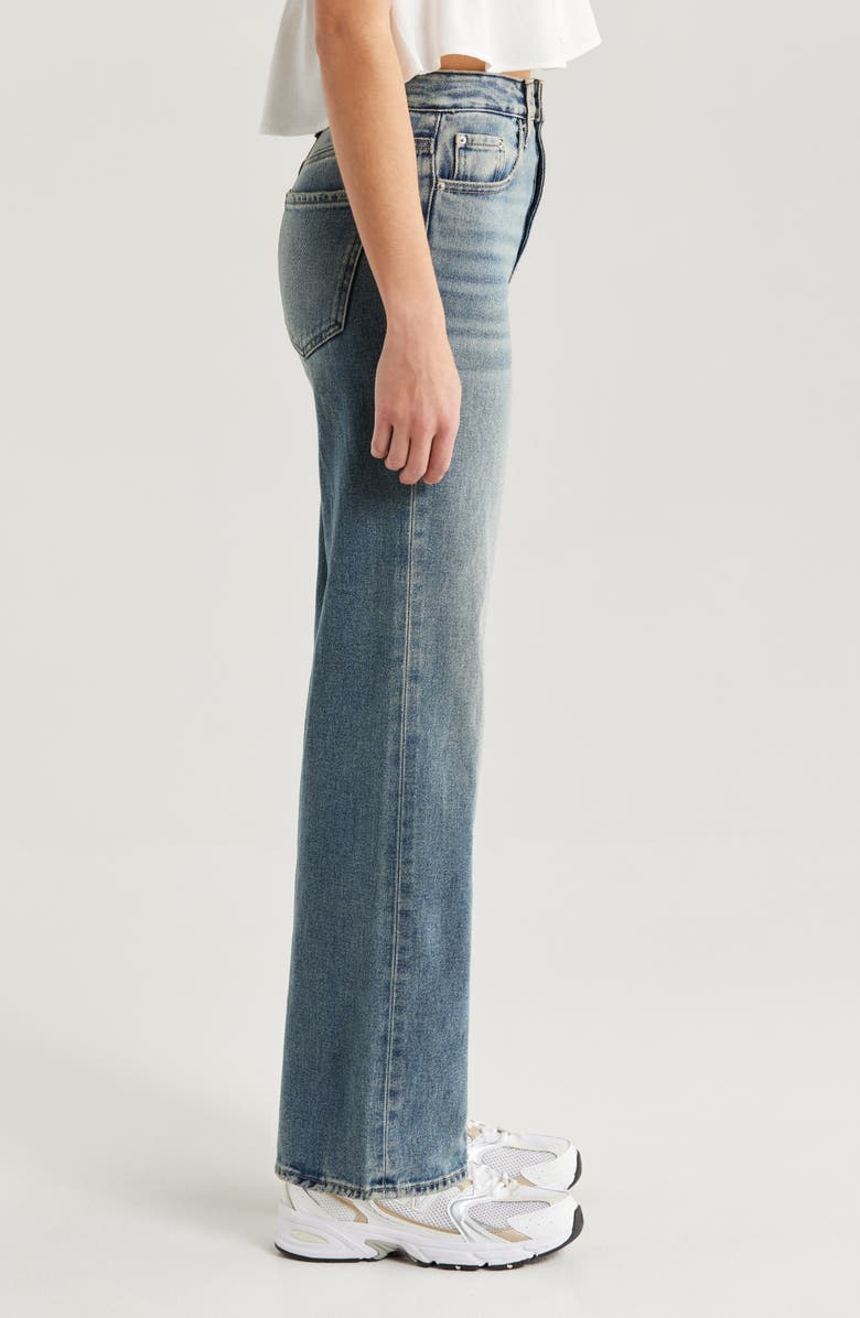 PacSun Grace High Waist Girlfriend Jeans, Alternate, color, Med Wash