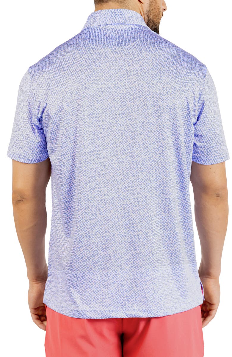 TailorByrd Abstract Maze Print Performance Polo, Alternate, color, Blue