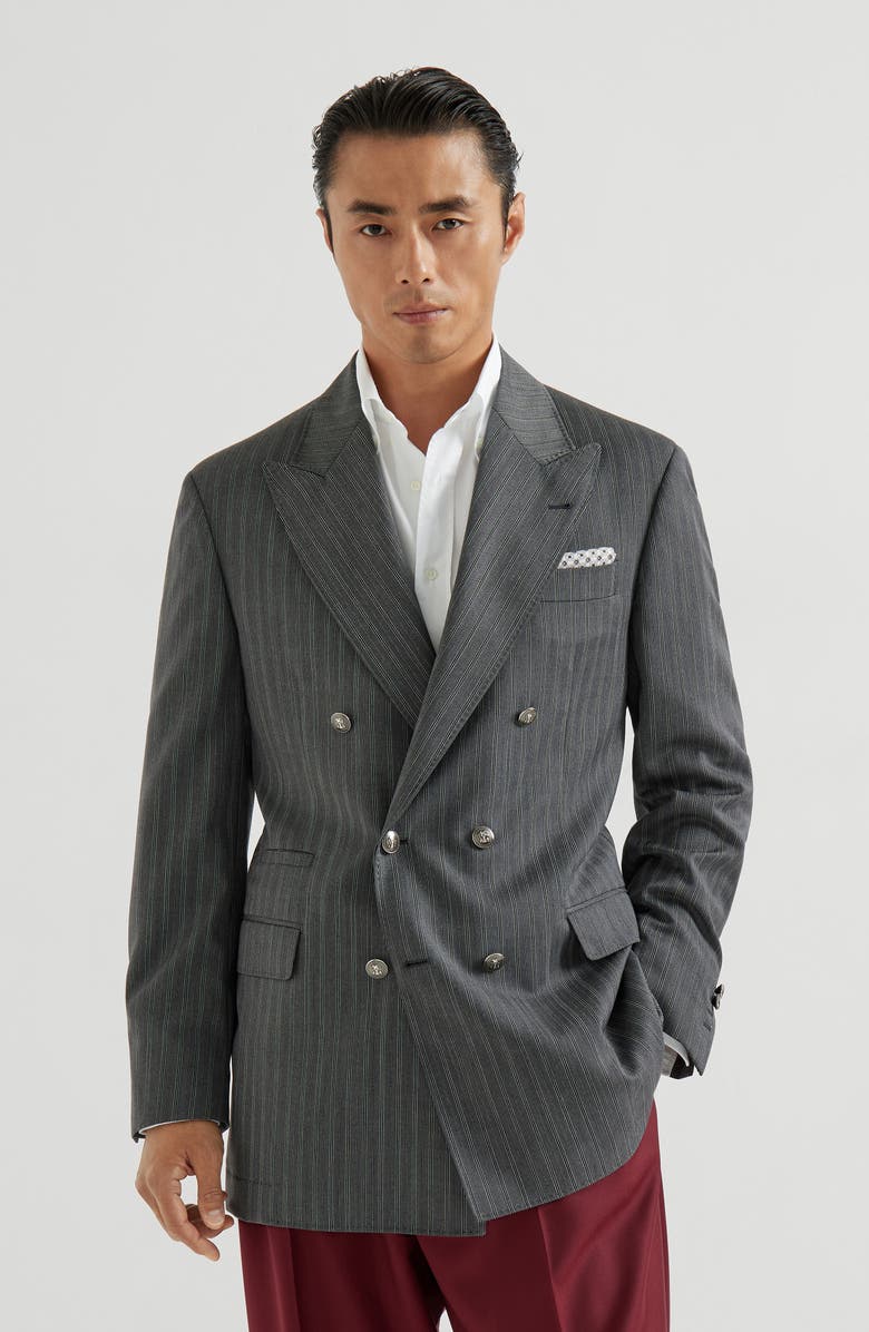 Brunello Cucinelli Virgin wool blazer, Main, color, Dark Grey