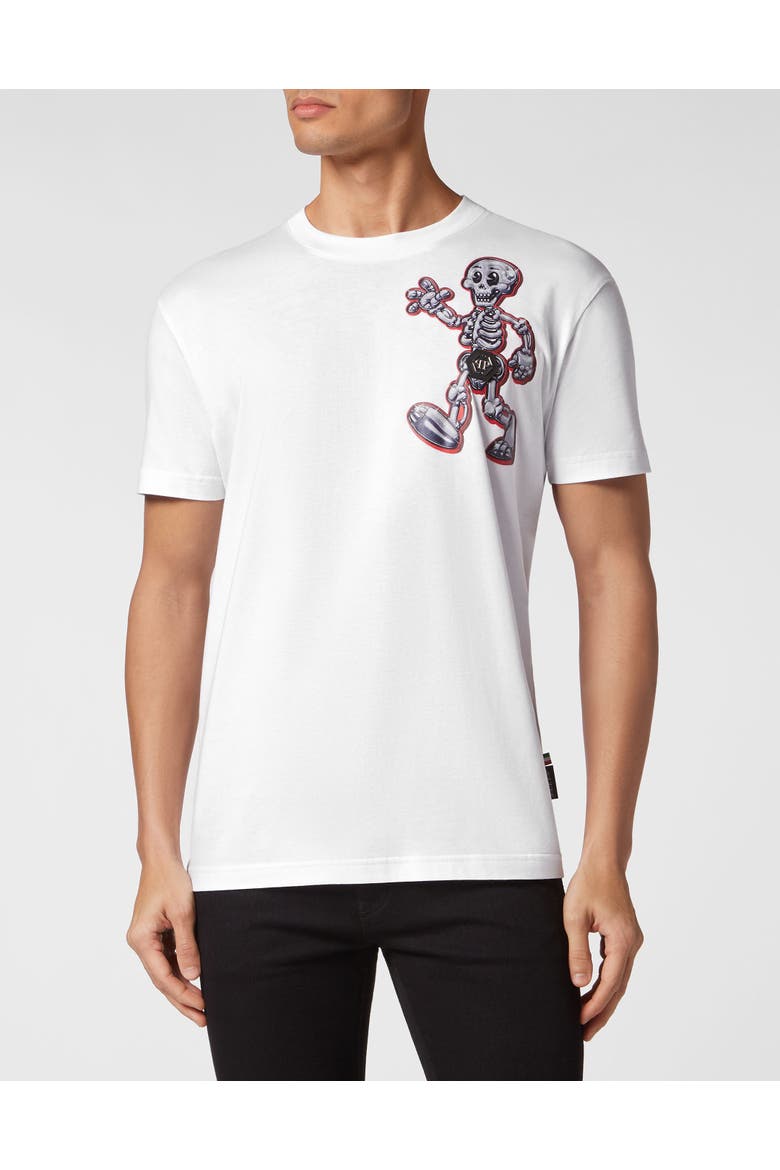 T-Shirt Round Neck Ss Skully Gang Men, Main, color, white