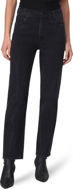 rag & bone Harlow Rhinestone Mid Rise Ankle Straight Leg Jeans