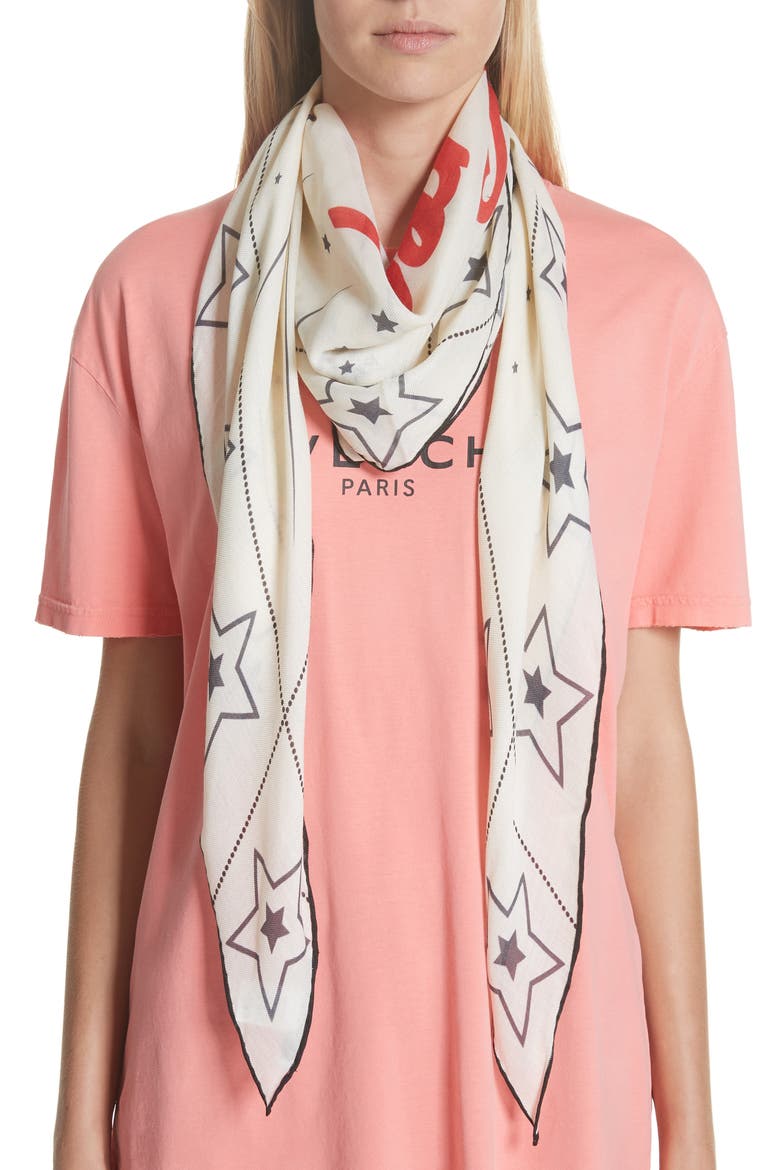 Creatures Diamond Scarf, Alternate, color, WHITE