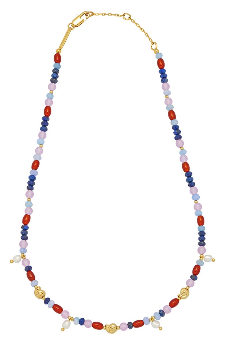 Estella Bartlett MULTI BEAD SEA SHELL AND PEARL, Main, color, Blue Multi