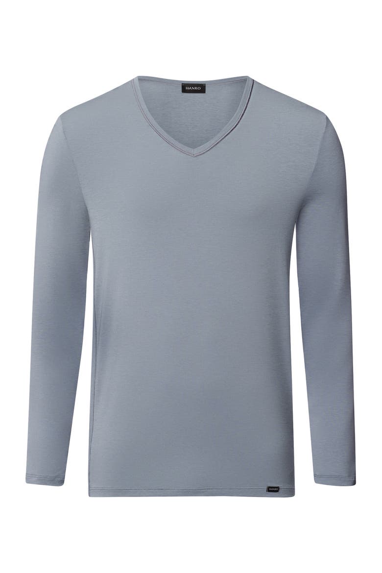 Natural Function Tencel And Cotton Fitted V-Neck Top, Main, color, Cliff Grey