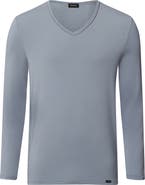 Hanro Natural Function Tencel And Cotton Fitted V-Neck Top