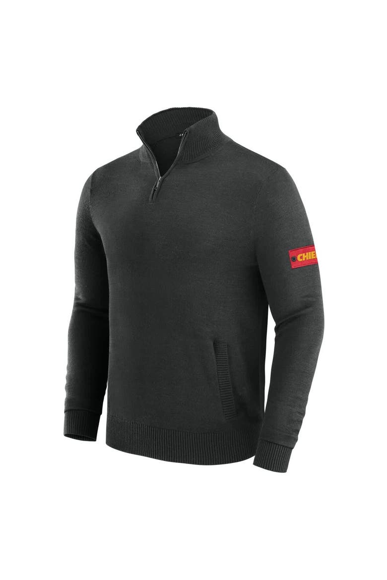 Men's J. Palmer Black Kansas City Chiefs Franchise Quarter-Zip Sweater, Alternate, color, Black