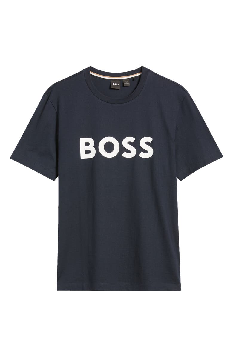 BOSS Tiburt Logo Graphic T-Shirt, Alternate, color, Dark Blue