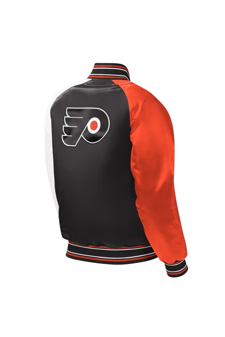 Youth Starter Black Philadelphia Flyers Raglan Full-Snap Varsity Jacket, Alternate, color, Orange