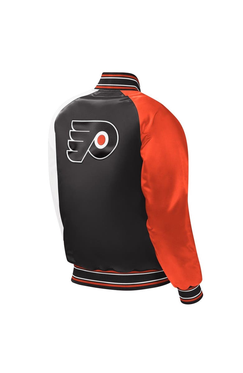 STARTER Youth Starter Black Philadelphia Flyers Raglan Full-Snap Varsity Jacket, Alternate, color, Orange
