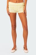 EDIKTED Lucy Ruffle Lace Shorts
