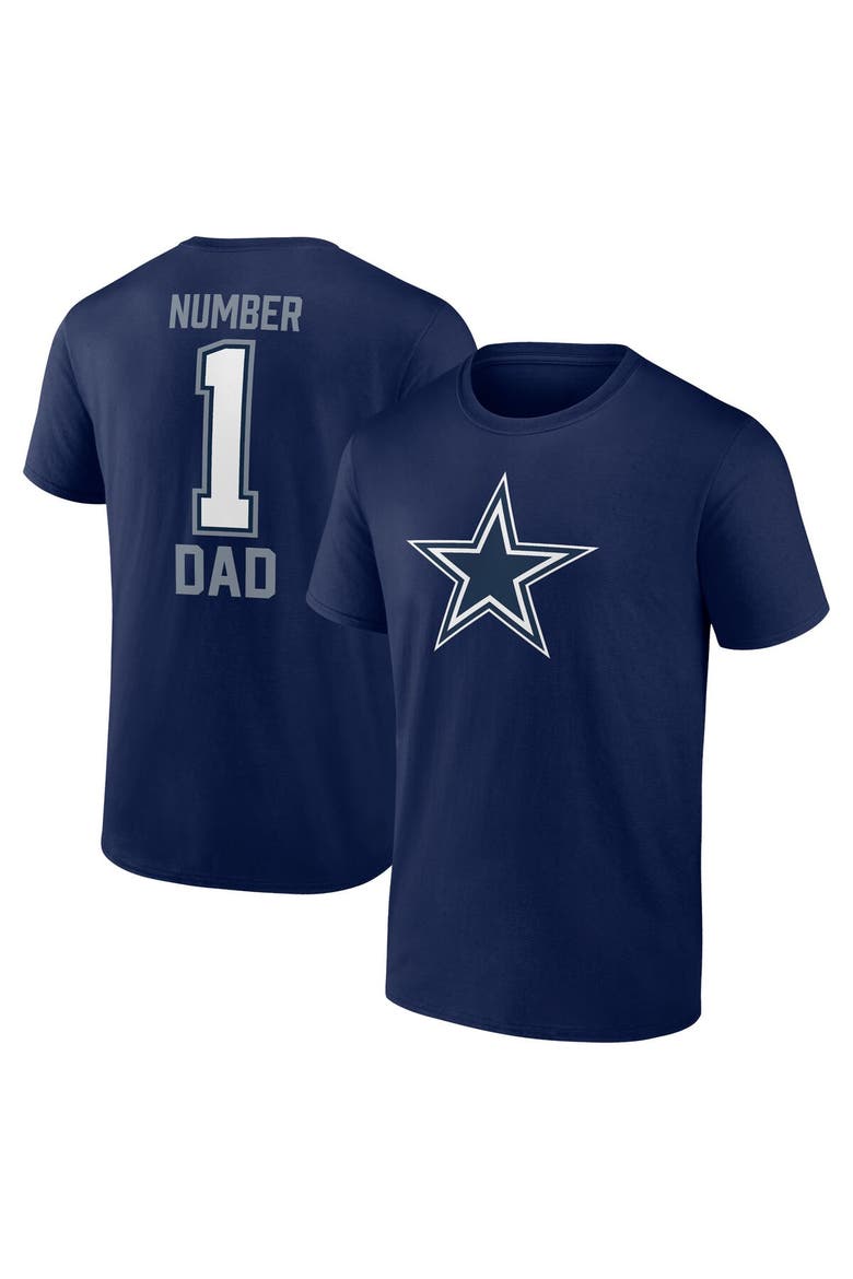 Men's Fanatics Navy Dallas Cowboys Father's Day #1 Dad T-Shirt, Main, color, Navy