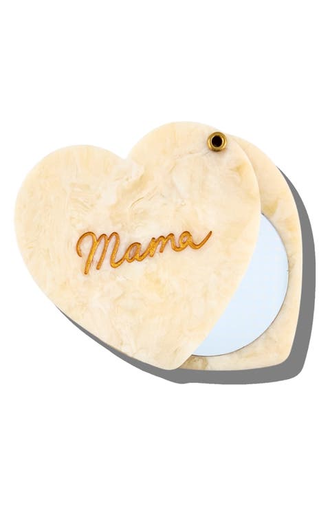 Mama Heart Hand Painted Compact Mirror