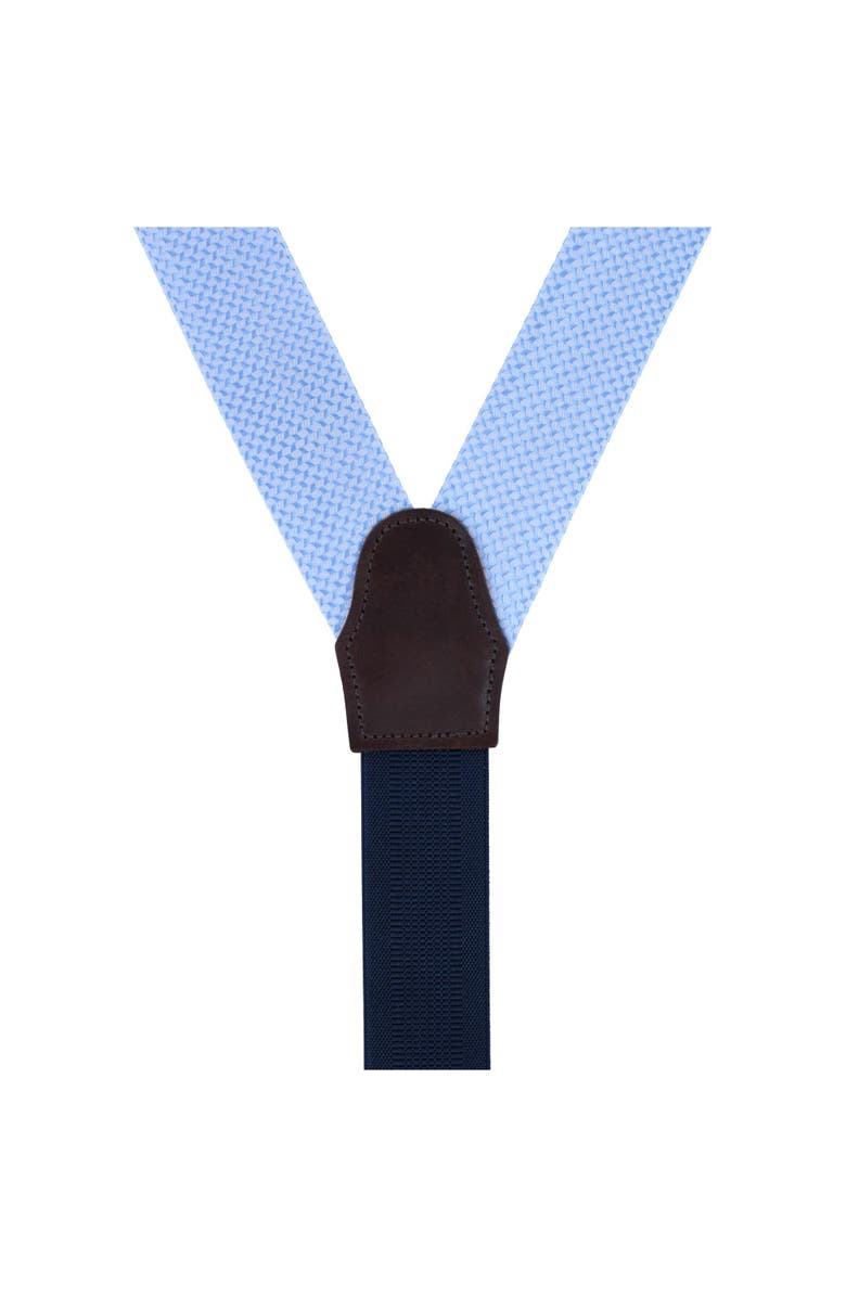 Trafalgar Gamma Geometric Pattern Silk Button End Suspenders, Alternate, color, Light Blue