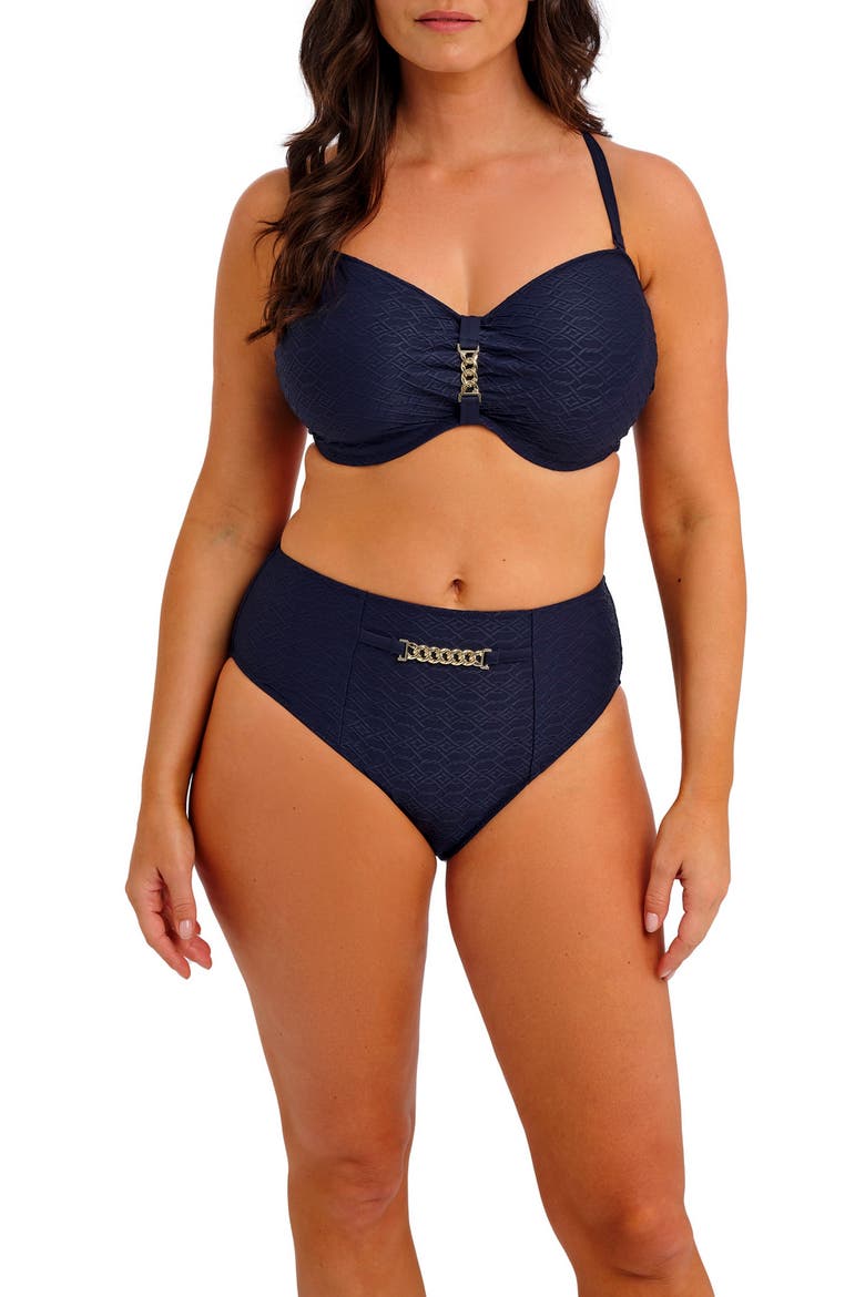 Azores High Waist Bikini Bottoms, Alternate, color, MIDNIGHT