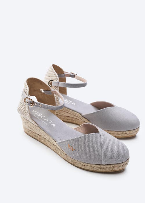 Viscata Formiga Canvas Espadrille Wedges In Ash