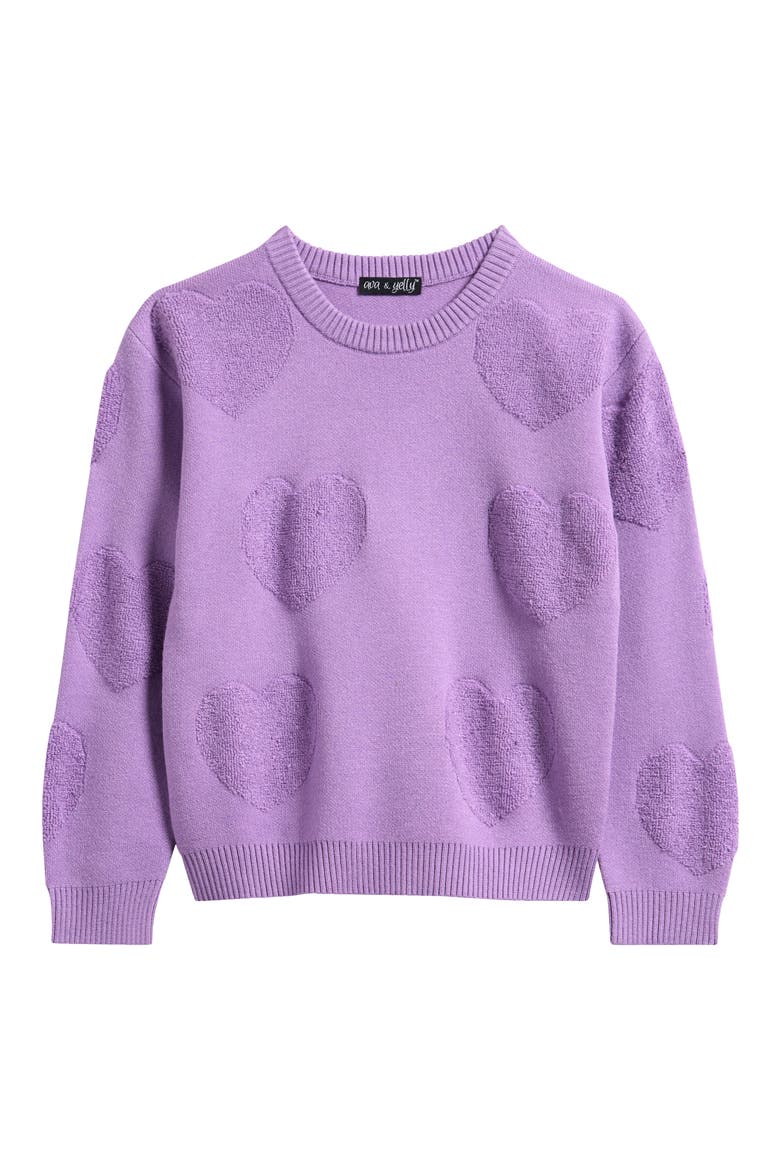 Big Heart Sweater, Main, color, PURPLE