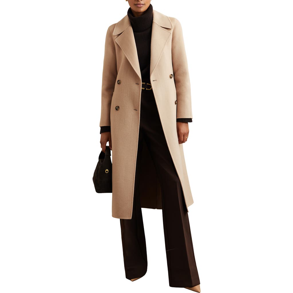 Reiss Rene Wool Blend Coat In Brown