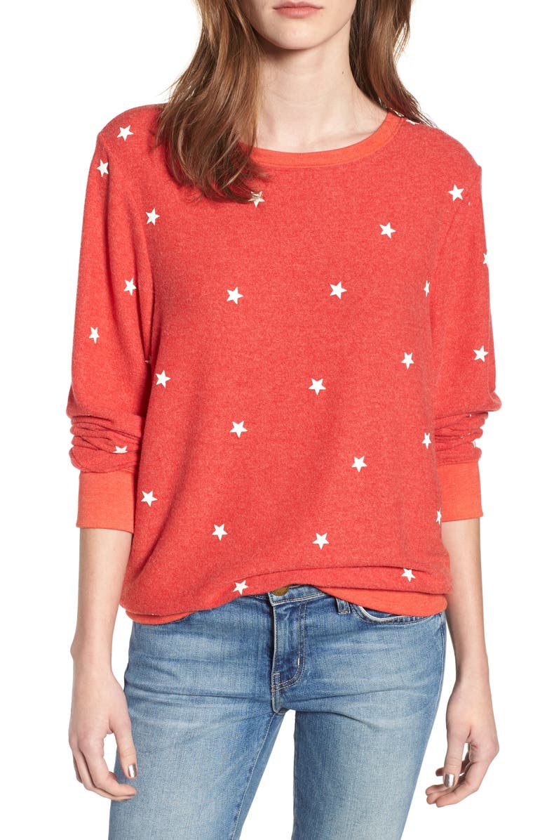 Wildfox Star Baggy Beach Pullover, Main, color, 