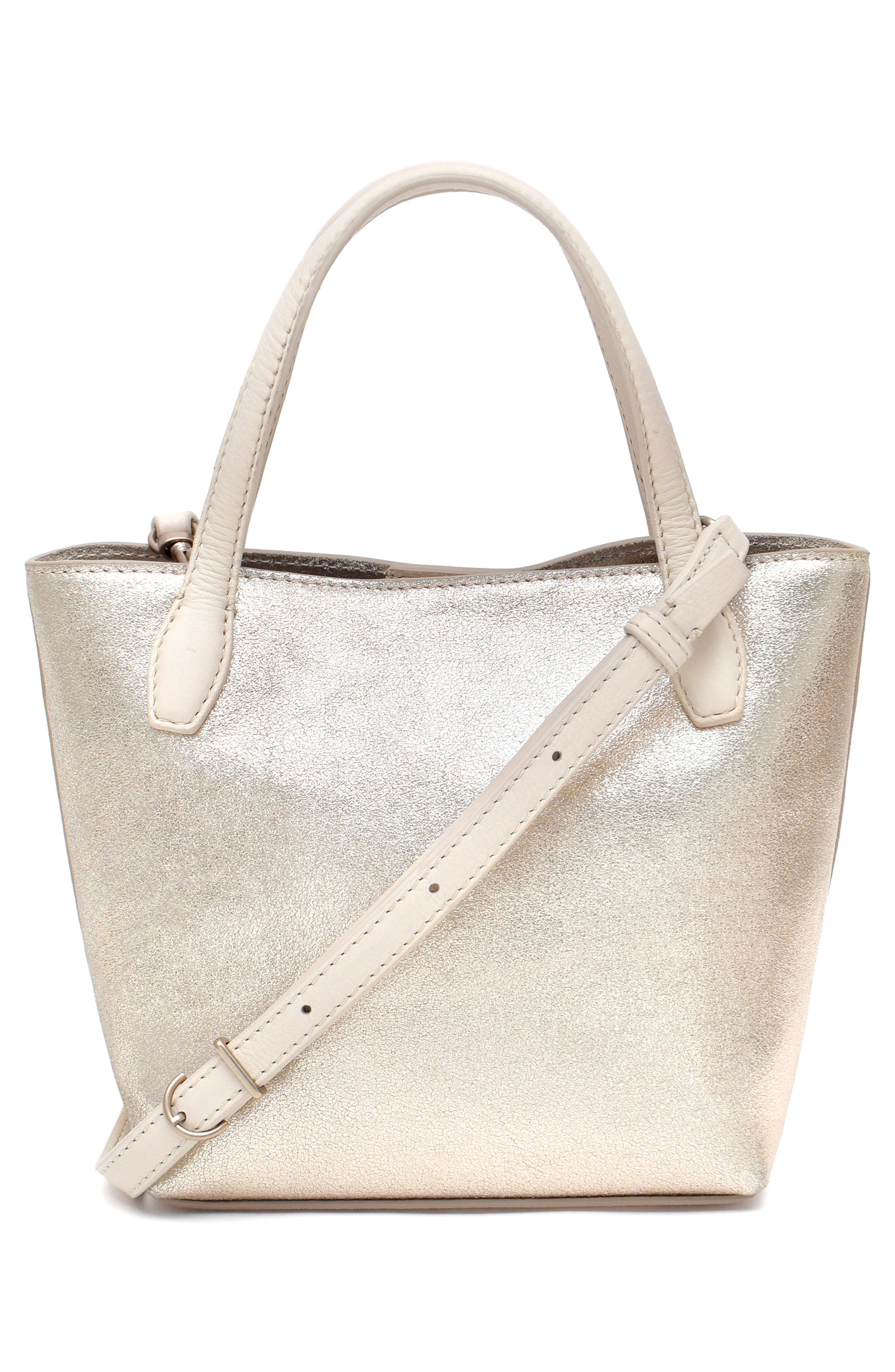 Thacker Asher Shimmer Leather Tote, Alternate, color, Champagne