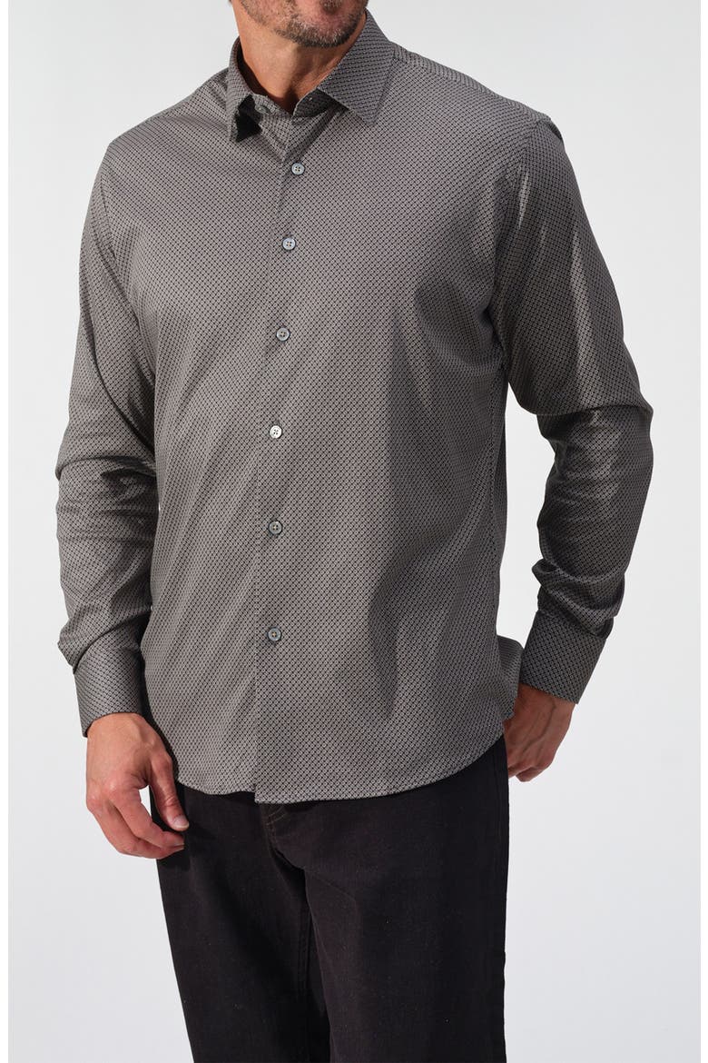 Monaco Print Long Sleeve Shirt, Main, color, BLACK